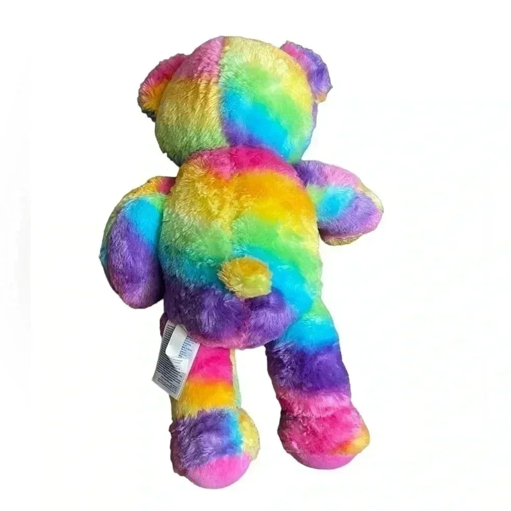 Build-A-Bear 2017 Rainbow Multicolor Tie Dye Stuffed Teddy Bear Plush Toy
